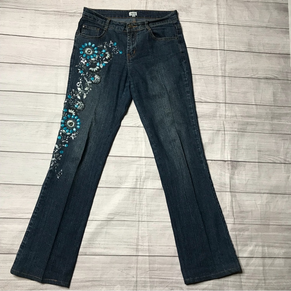 Embellished Cache Bootcut Jeans Size 6
